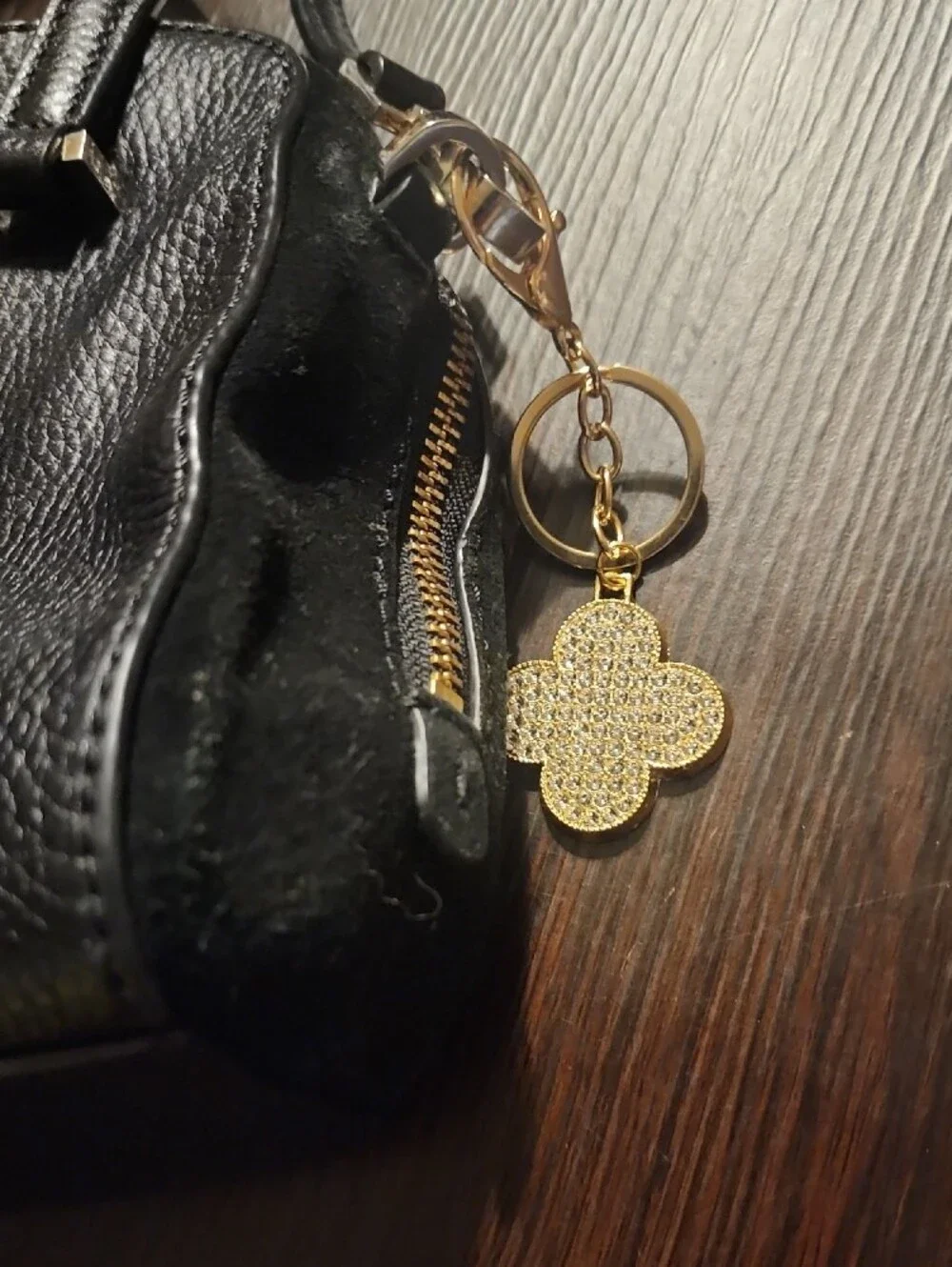 kate spade Black Pebble Leather Crossbody Satchel with Gold Accents